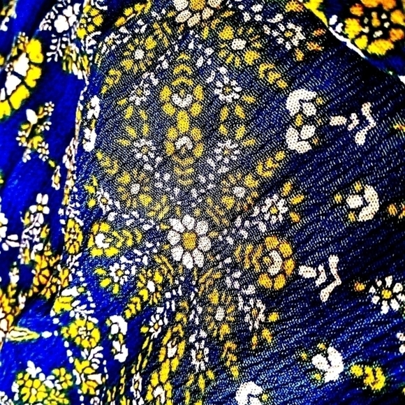 𝅺Scoop L 12-14 Blue and White Elastic Pull on Style Tiered 100% Rayon Skirt - Picture 7 of 7